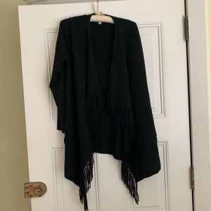 EUC cashmere cardigan. Waterfall style with fringe.